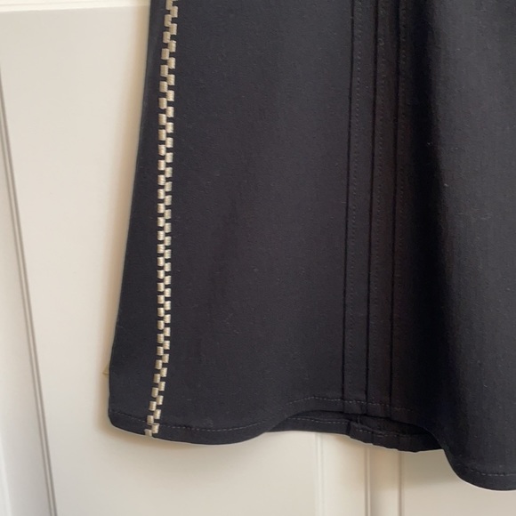 Anthropologie black A-line skirt With white trim and side zipper. - Picture 5 of 8